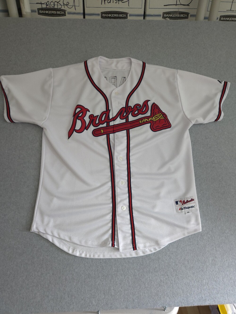 Majestic Atlanta Braves Throw Back Hank Aaron Jersey 2XL (52)
